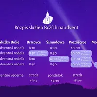 Rozpis služieb Božích počas adventu 2025