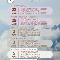 Rozpis služieb Božích počas pôstu a Veľkonočných sviatkov 2026